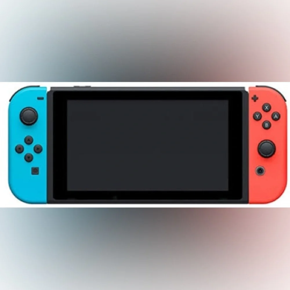 Nintendo Switch with Neon Blue and Neon Red Joy-Con